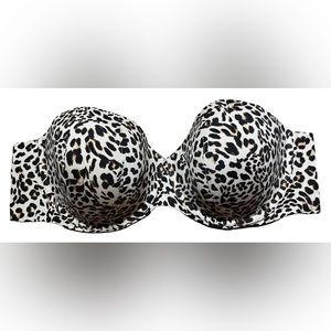 Lane Bryant Cacique Lightly Lined Multi‎ Way Strapless Bra 40 G Leopard Print